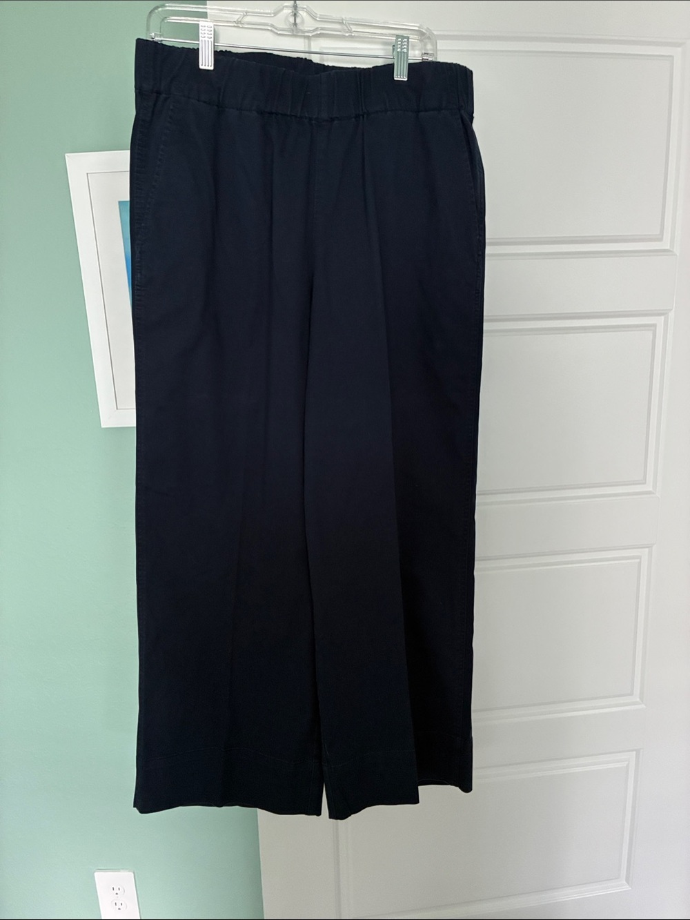 J. Crew Wide-Leg Elastic-Waist Pants - Black